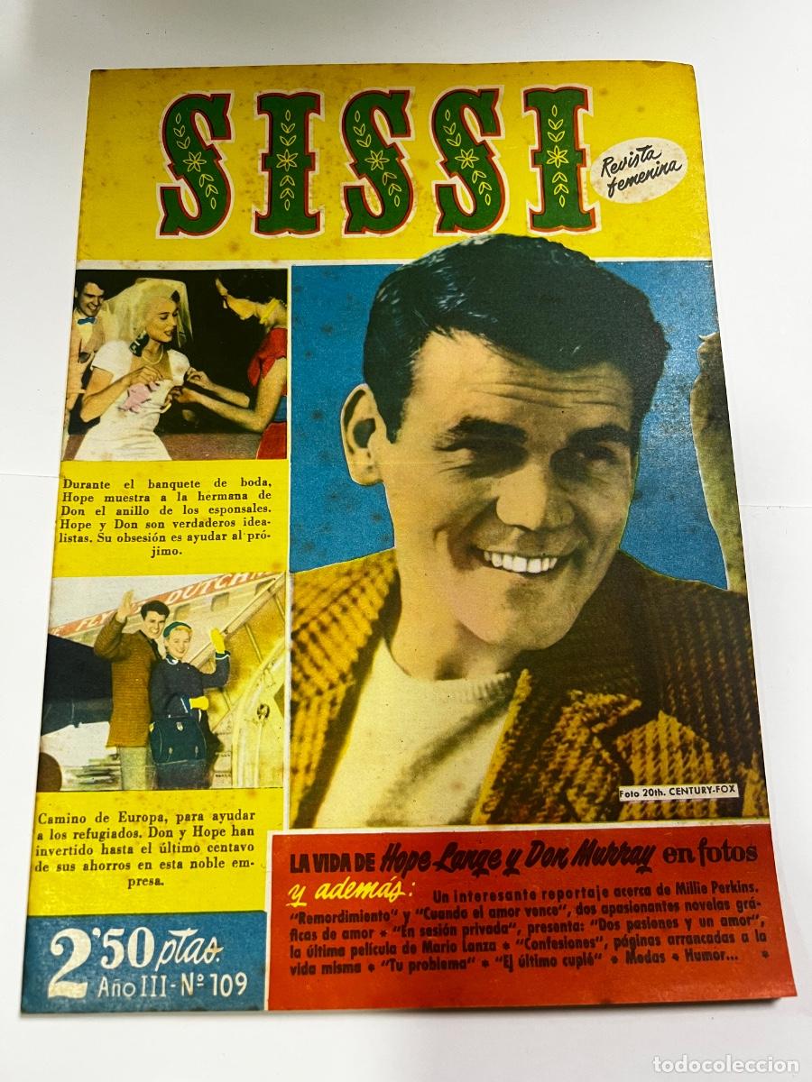 Tebeos: SISSI. N&deg; 109. A&Ntilde;O III. LA VIDA DE HOPE LANGE Y DON MURRAY EN FOTO. BRUGUERA. REVISTA FEMENINA.