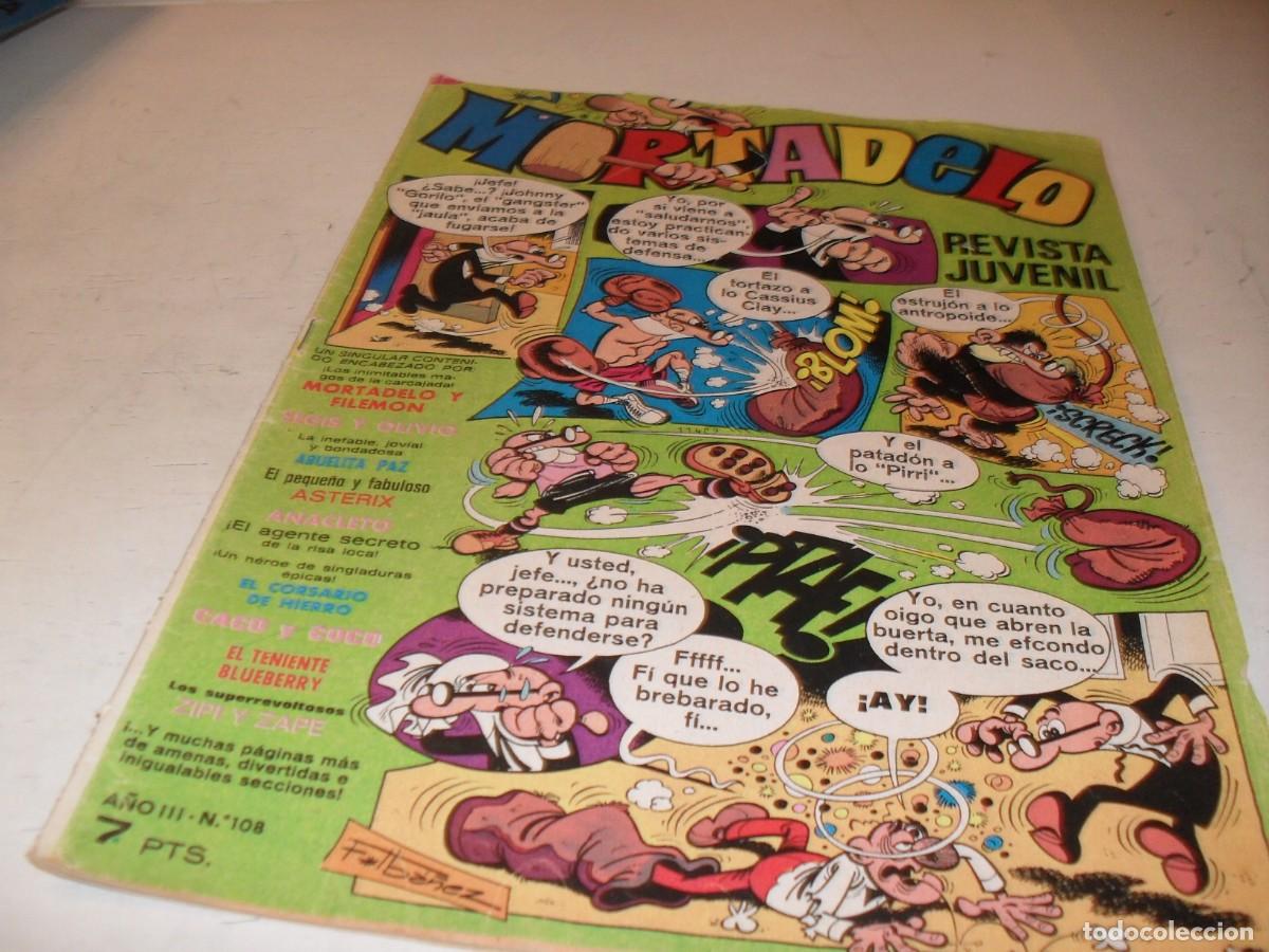 Tebeos: MORTADELO N&ordm; 108 EN CONTRAPORTADA PUBLICIDAD CERBATANAS JIVARO,DE 645,BRUGUERA,1970