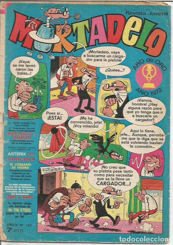 Tebeos: MORTADELO N&ordm; 132,CON LA ABUELITA PAZ Y ANACLETO,DE SANCHIS,DE 645,BRUGUERA,1970
