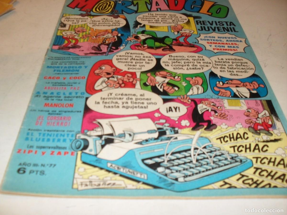Tebeos: MORTADELO N&ordm; 77,CON LOS BILLETES DE 100,250 Y 500 MORTADELOS,DE 645,BRUGUERA,1970