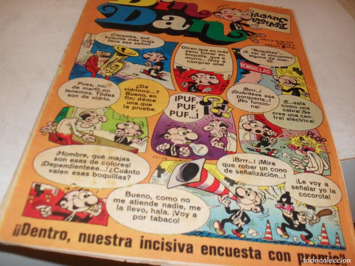 Tebeos: DIN DAN,2&ordf; EPOCA,N&ordm; 322,EN INTERIOR PUBLICIDAD QUESITOS MG,DE 385,BRUGUERA,1968