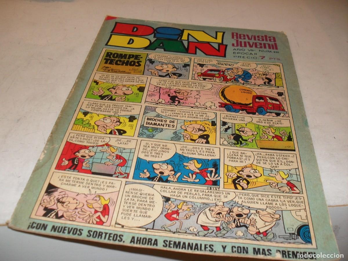 Tebeos: DIN DAN,2&ordf; EPOCA,N&ordm; 231.SIN LOS BILLETES DE MORTADELO,DE 385,BRUGUERA,1968
