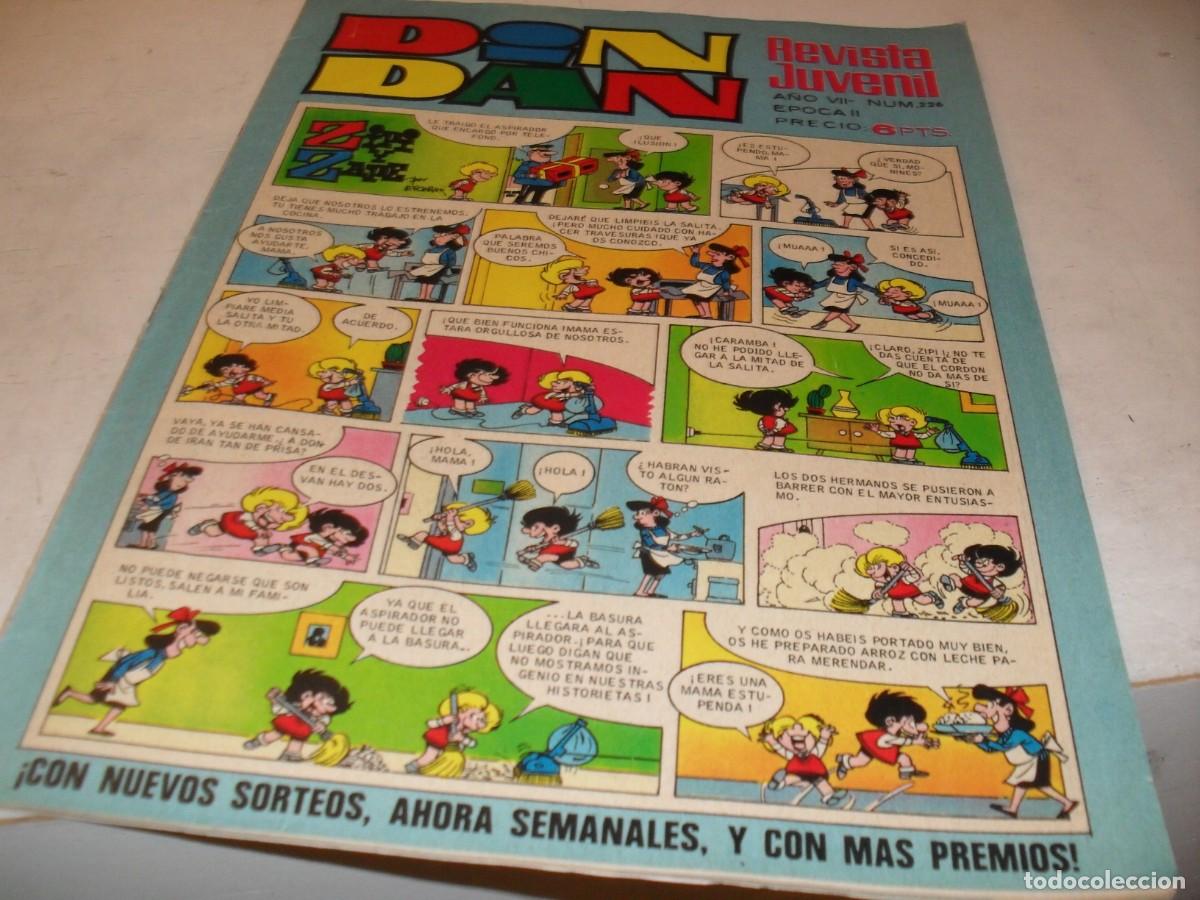 Tebeos: DIN DAN,2&ordf; EPOCA,N&ordm; 226.CON BILLETES DE 100,250 Y 500 MORTADELOS,DE 385,BRUGUERA,1968