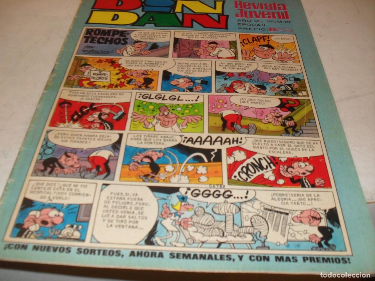 Tebeos: DIN DAN,2&ordf; EPOCA,N&ordm; 219.SIN LOS BILLETES DE MORTADELOS,DE 385,BRUGUERA,1968