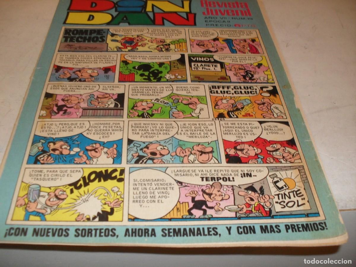 Tebeos: DIN DAN,2&ordf; EPOCA,N&ordm; 216.SIN LOS BILLETES DE MORTADELOS,DE 385,BRUGUERA,1968