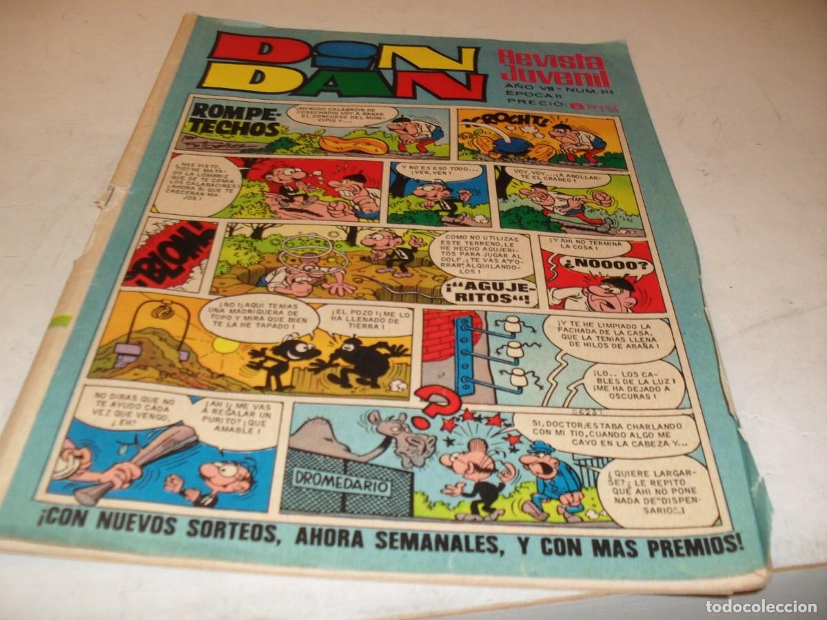 Tebeos: DIN DAN,2&ordf; EPOCA,N&ordm; 215.CON BILLETES DE 100,250 Y 500 MORTADELOS,DE 385,BRUGUERA,1968