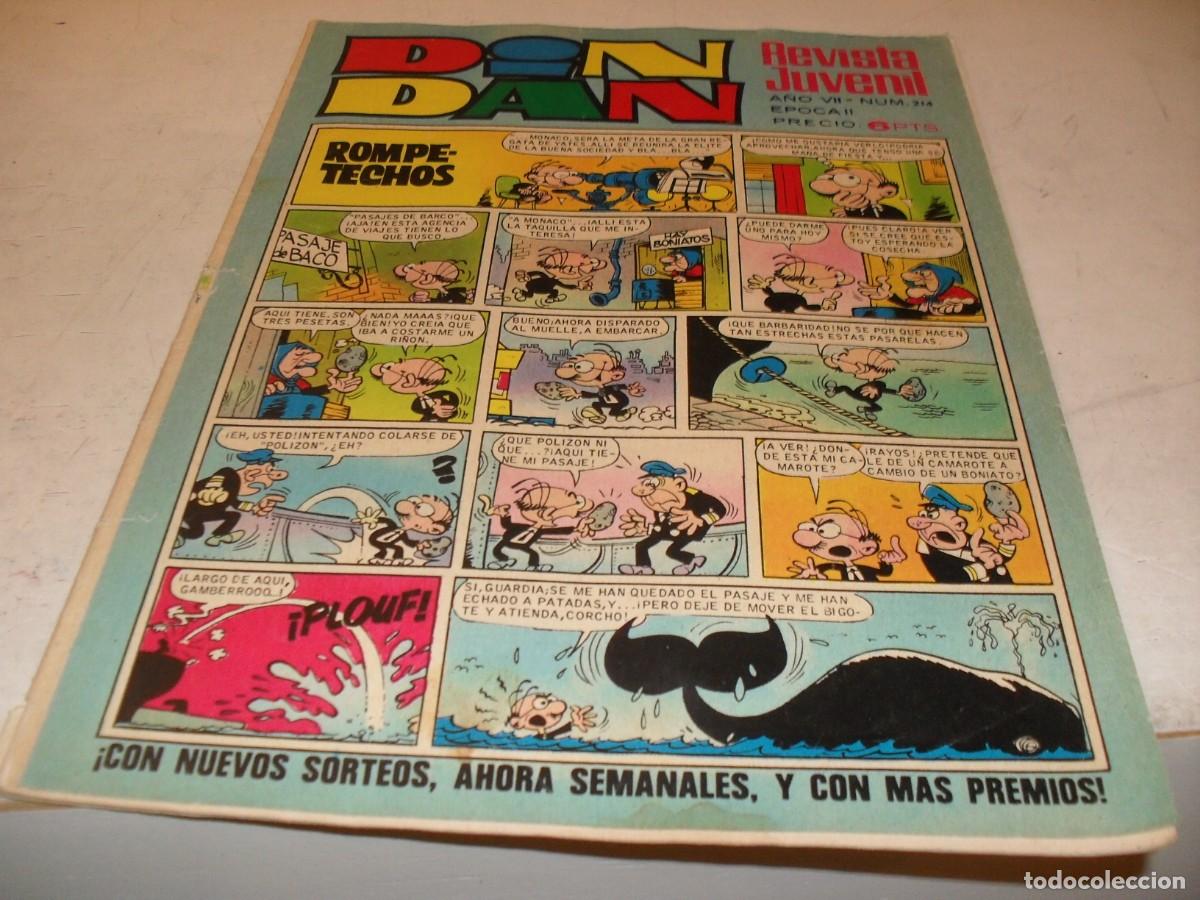 Tebeos: DIN DAN,2&ordf; EPOCA,N&ordm; 214,SIN LOS BILLETES DE MORTADELOS,DE 385,BRUGUERA,1968