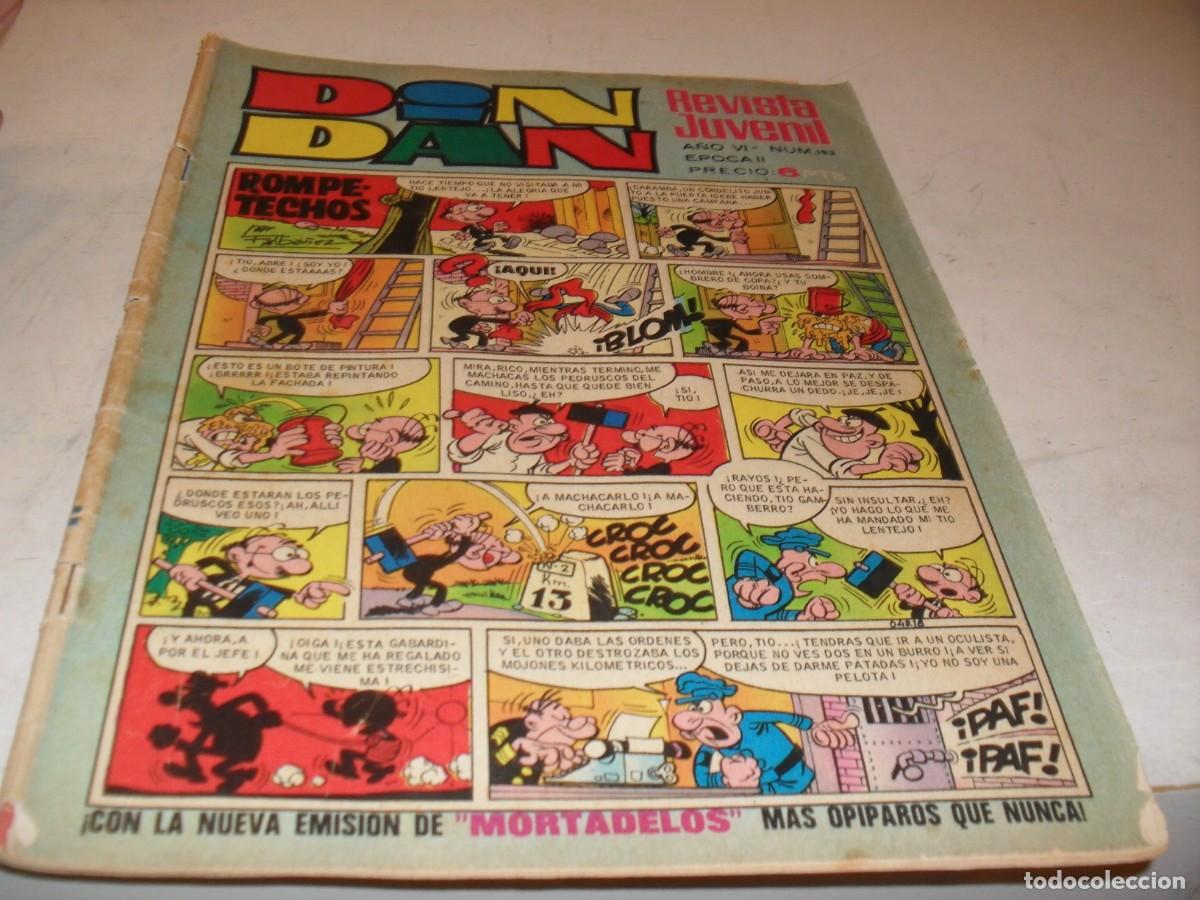 Tebeos: DIN DAN,2&ordf; EPOCA,N&ordm; 193,SIN BILLETES DE MORTADELO,DE FAMOSA,DE 385,BRUGUERA,1968