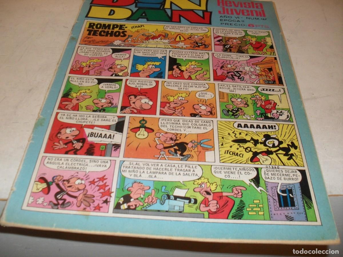 Tebeos: DIN DAN,2&ordf; EPOCA,N&ordm; 167,EN INTERIOR ANUNCIO APARICION BILLETES DE MORTADELOS,DE 385,BRUGUERA,1968