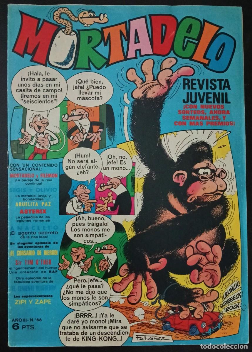 Tebeos: MORTADELO SEMANAL-BRUGUERA- N&ordm; 66 -28-FEBRERO-1972-IB&Aacute;&Ntilde;EZ-AMBR&Oacute;S-UDERZO-CON MORTADELOS-VEA-1782