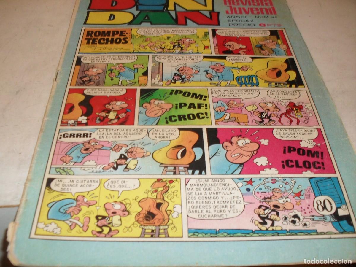 Tebeos: DIN DAN,2&ordf; EPOCA,N&ordm; 144,EN INTERIOR ANUNCIO APARECE MORTADELO,DE 385,BRUGUERA,1968