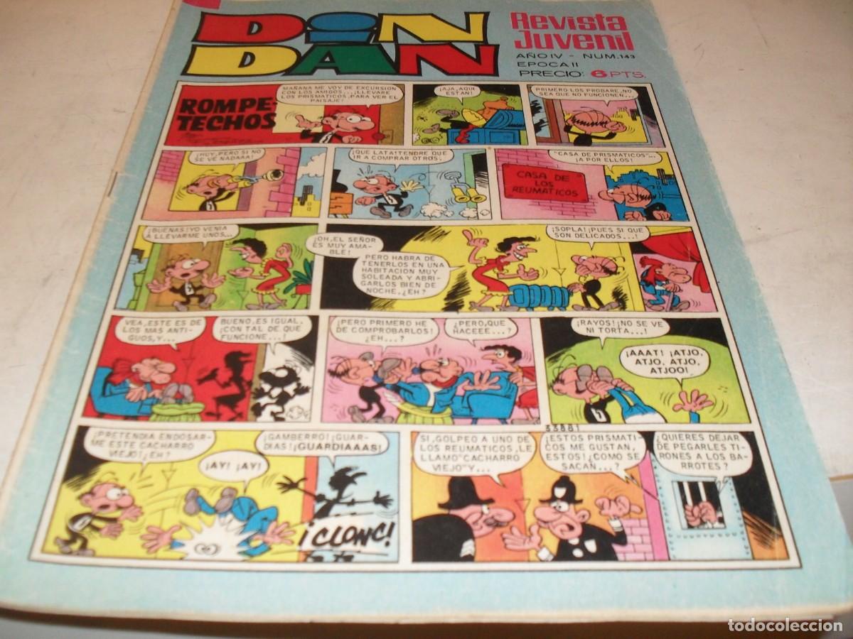 Tebeos: DIN DAN,2&ordf; EPOCA,N&ordm; 143,EN INTERIOR ANUNCIO APARECE MORTADELO,DE 385,BRUGUERA,1968
