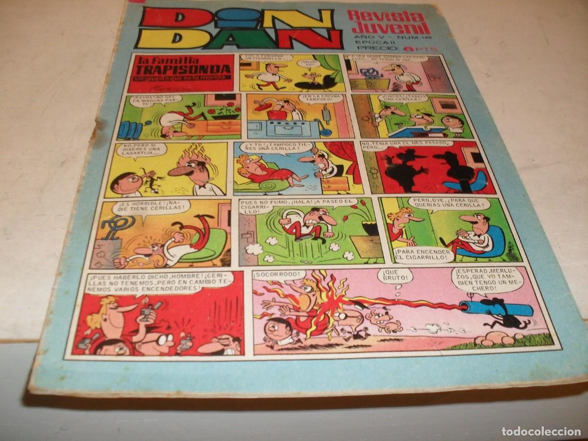 Tebeos: DIN DAN,2&ordf; EPOCA,N&ordm; 140,EN INTERIOR ANUNCIO APARECE JABATO COLOR,DE 385,BRUGUERA,1968