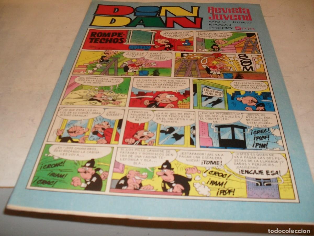 Tebeos: DIN DAN,2&ordf; EPOCA,N&ordm; 119,EN INTERIOR PUBLICIDAD DE GRAN PULGARCITO,DE 385,BRUGUERA,1968
