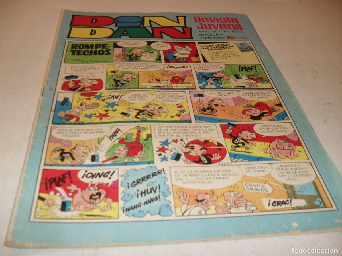 Tebeos: DIN DAN,2&ordf; EPOCA,N&ordm; 118,EN INTERIOR PUBLICIDAD DE GRAN PULGARCITO,DE 385,BRUGUERA,1968