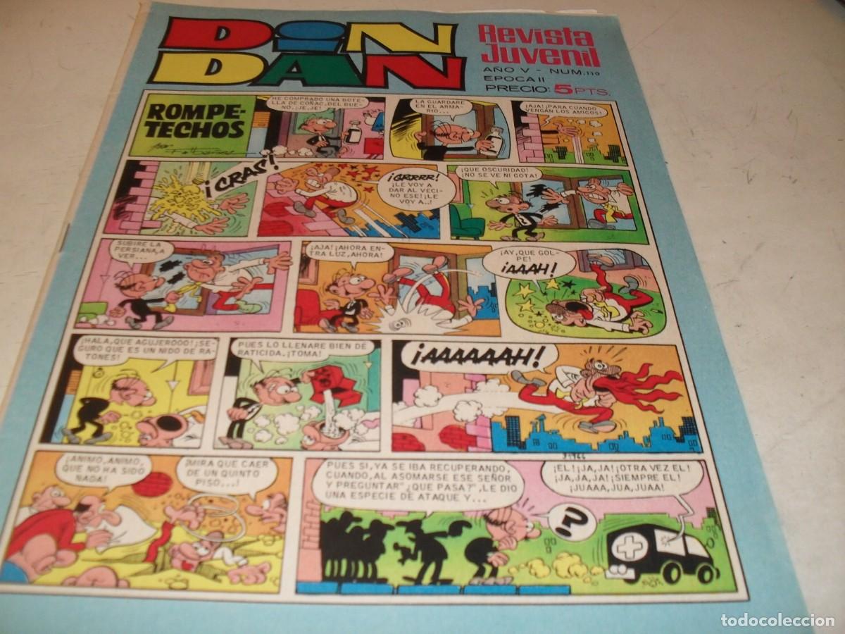 Tebeos: DIN DAN,2&ordf; EPOCA,N&ordm; 110,EN PAGINA CENTRAL FACUNDO,DE GOSSET,DE 385,BRUGUERA,1968