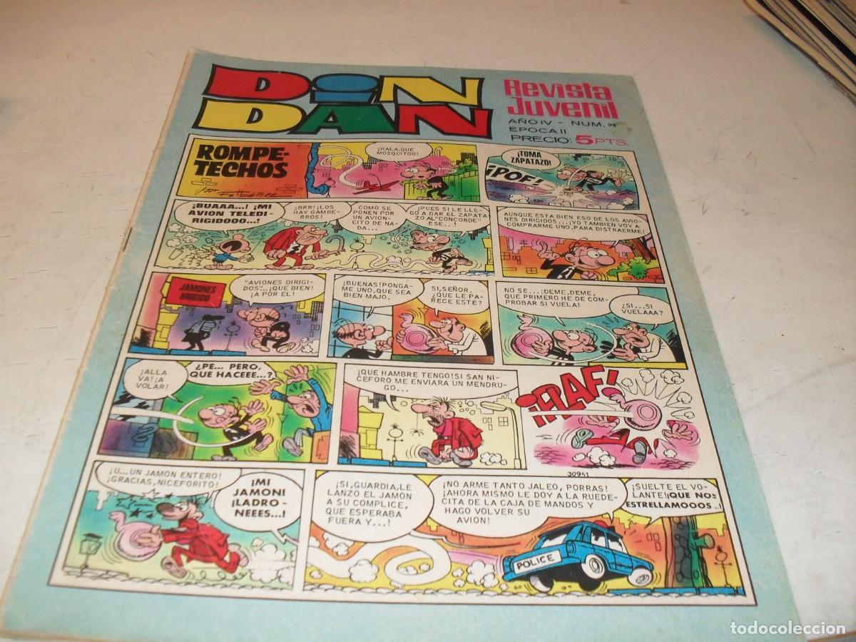 Tebeos: DIN DAN,2&ordf; EPOCA,N&ordm; 98,CON ROMPETECHOS,EN PORTADA,DE 385,BRUGUERA,1968