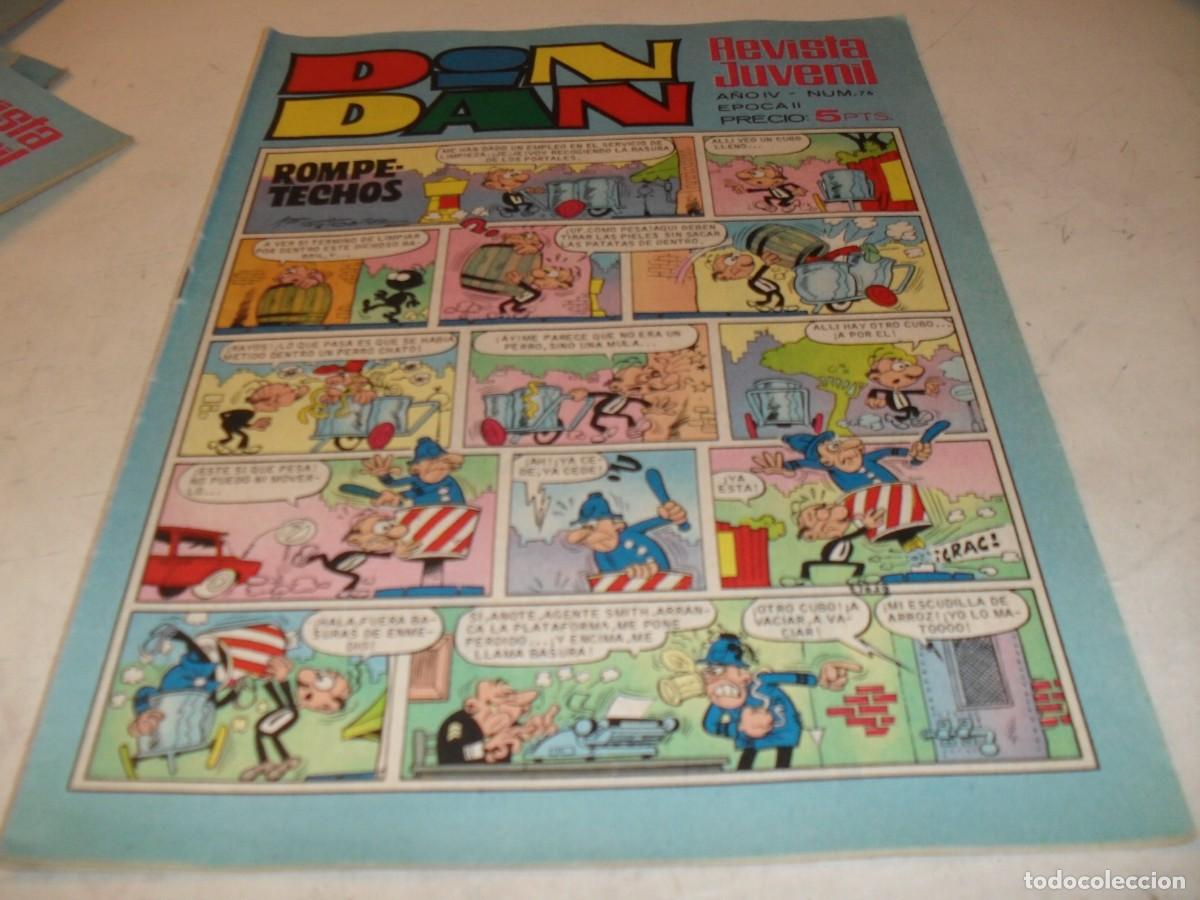 Tebeos: DIN DAN,2&ordf; EPOCA,N&ordm;76,CON AVENTURAS EN EL FONDO DEL MAR,DE ESCANDELL,DE 385,BRUGUERA,1968