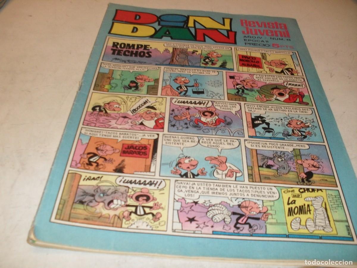 Tebeos: DIN DAN,2&ordf; EPOCA,N&ordm; 43,EN PAGINA CENTRAL EL PROFESOR PERIPLUS,DE ESCANDELL,DE 385,BRUGUERA,1968