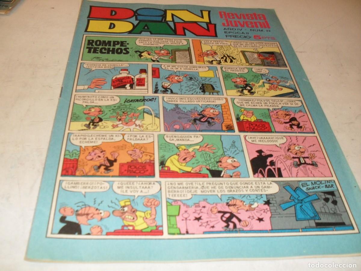 Tebeos: DIN DAN,2&ordf; EPOCA,N&ordm; 33,EN CONTRAPORTADA PUBLICIDAD COLA CAO,DE ESCANDELL,DE 385,BRUGUERA,1968