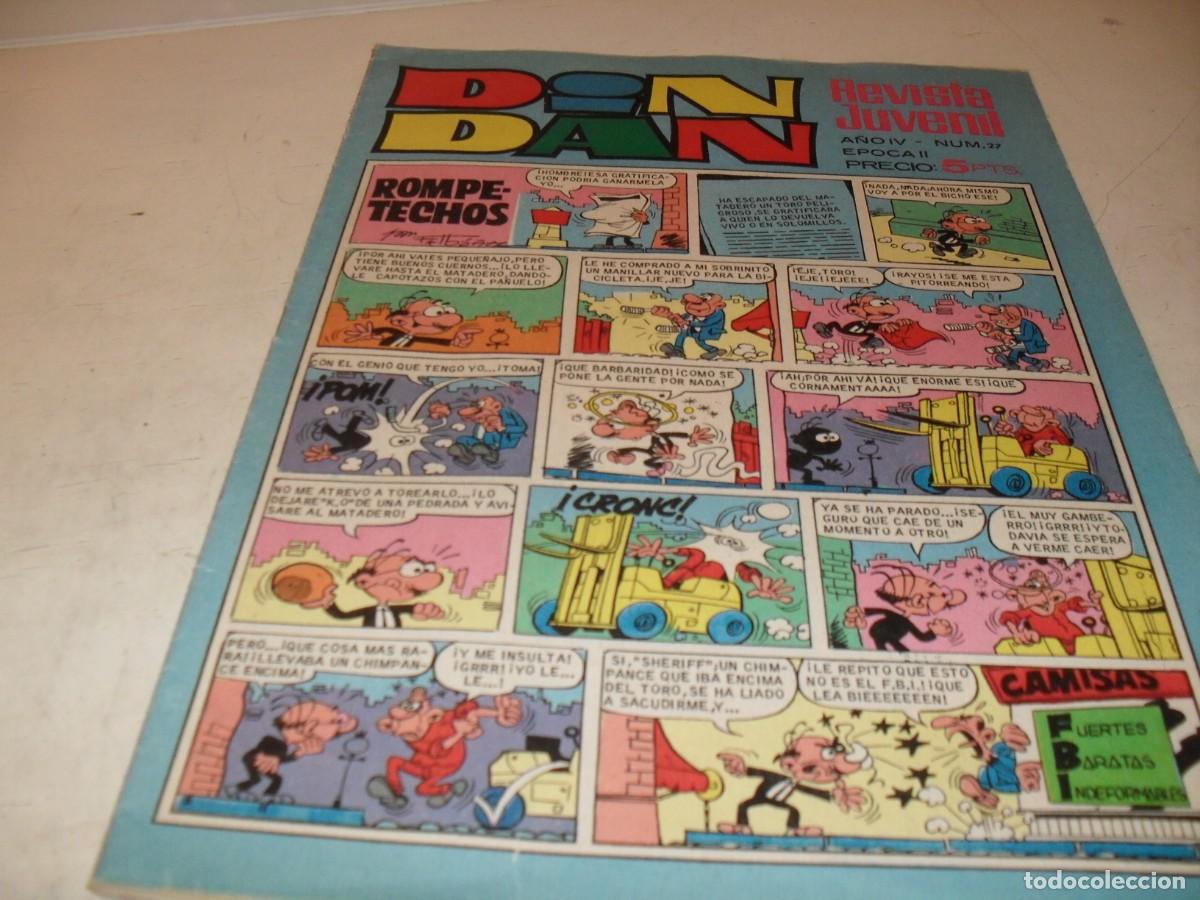 Tebeos: DIN DAN,2&ordf; EPOCA,N&ordm; 27,EN CONTRAPORTADA PUBLICIDAD DE COLA CAO,DE ESCANDELL,DE 385,BRUGUERA,1968