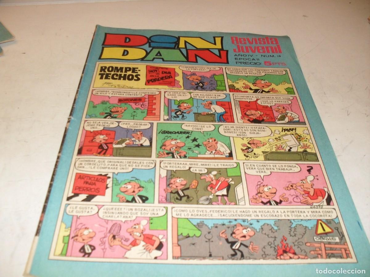 Tebeos: DIN DAN,2&ordf; EPOCA,N&ordm; 19,PRIMEROS N&ordm;, EN INTERIOR BANDERAS Y UNIFORMES,DE 385,BRUGUERA,1968