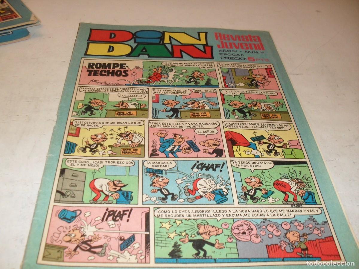 Tebeos: DIN DAN,2&ordf; EPOCA,N&ordm; 17,PRIMEROS N&ordm;, EN INTERIOR BANDERAS Y UNIFORMES,DE 385,BRUGUERA,1968