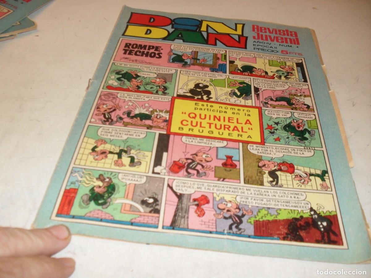 Tebeos: DIN DAN,2&ordf; EPOCA,N&ordm; 4,PRIMEROS N&ordm;, CON 4 CROMOS DE FUTBOL,DE 385,BRUGUERA,1968