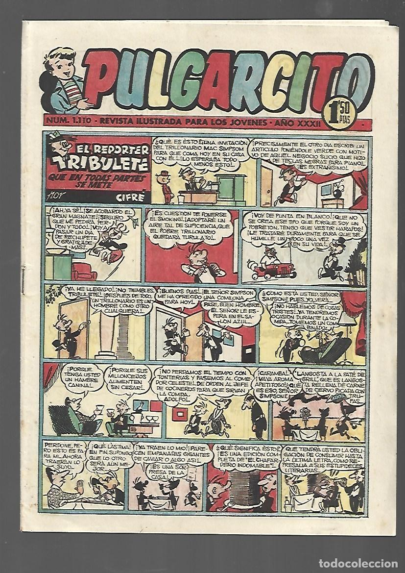 Tebeos: Pulgarcito, 1110, 1952, Bruguera, muy buen estado