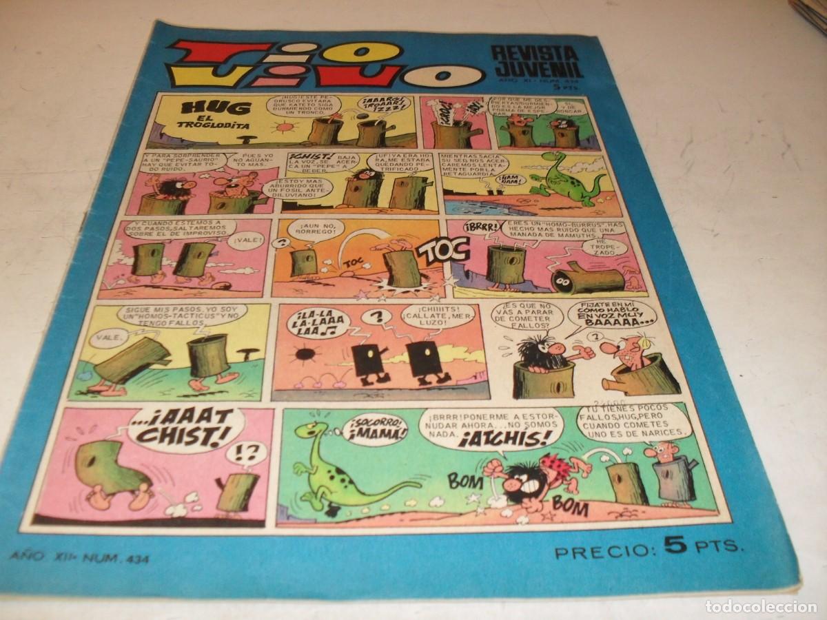 Tebeos: TIO VIVO N&ordm; 434,CON PEPE GOTERA Y OTILIO EN PAGINA CENTRAL,DE 1013,BRUGUERA,1961