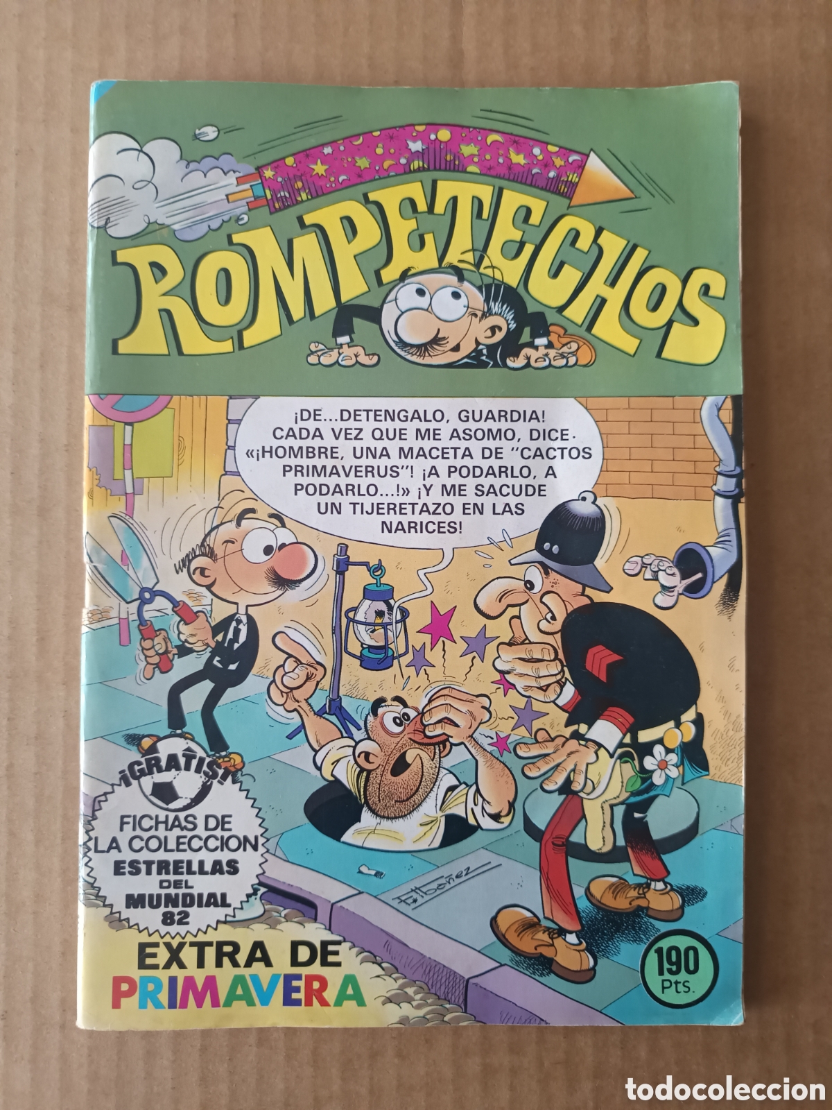 Tebeos: Revista Rompetechos Extra de Primavera (Bruguera, 1982). Con la ficha de Estrellas del Mundial 82.