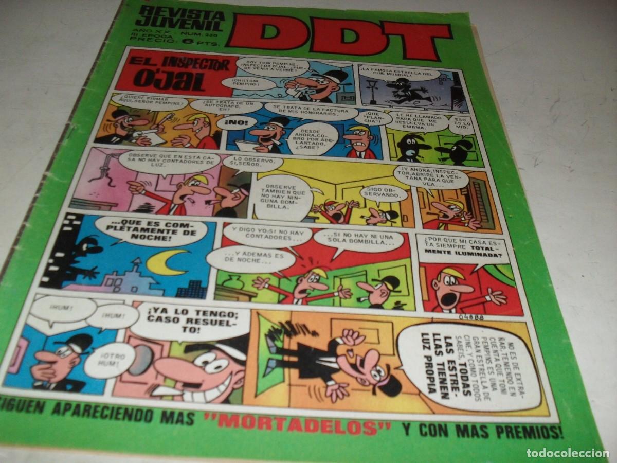 Tebeos: DDT 2&ordf; EPOCA N&ordm; 230,CON BILLETES DE 5,25 Y 50 MORTADELOS,DE 551,BRUGUERA,1967