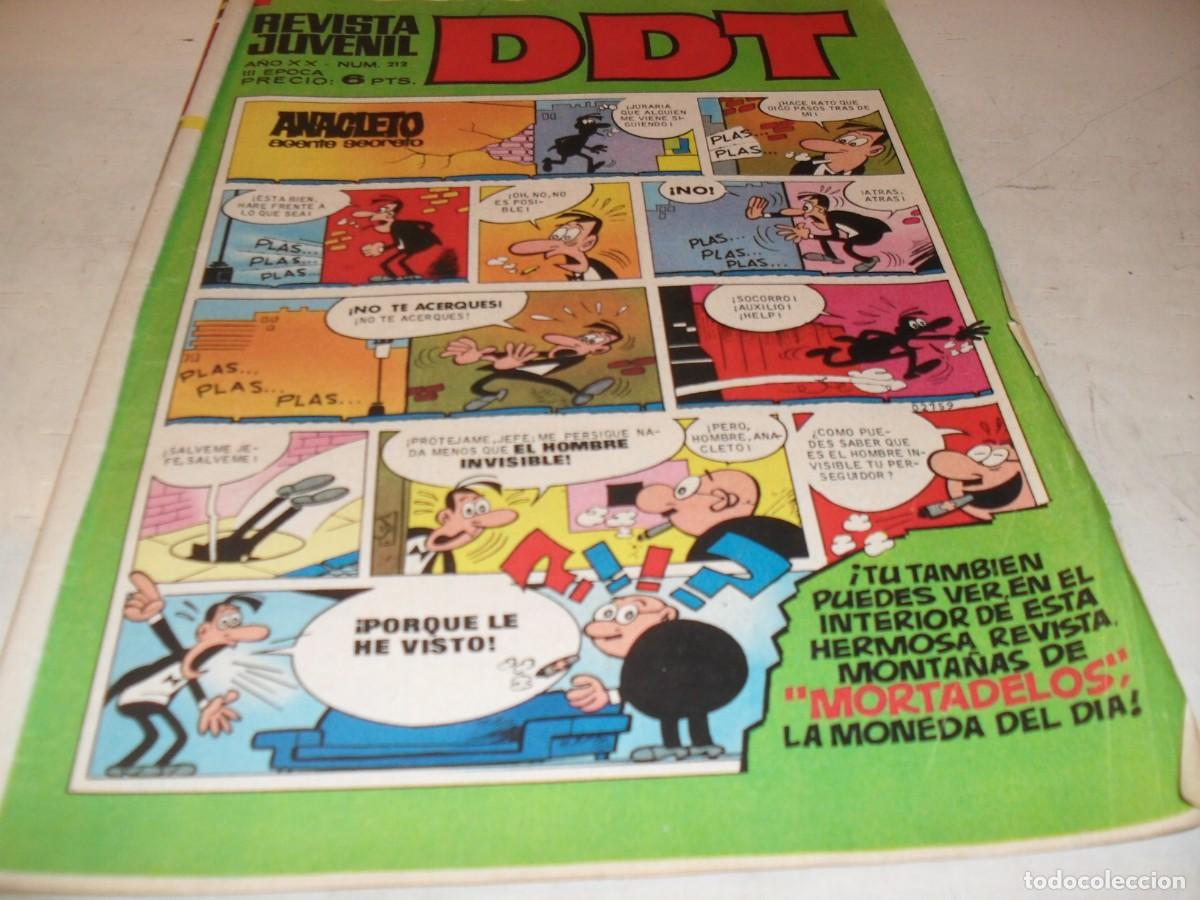Tebeos: DDT 2&ordf; EPOCA N&ordm; 212,SIN LOS BILLETES DE MORTADELOS,DE 551,BRUGUERA,1967