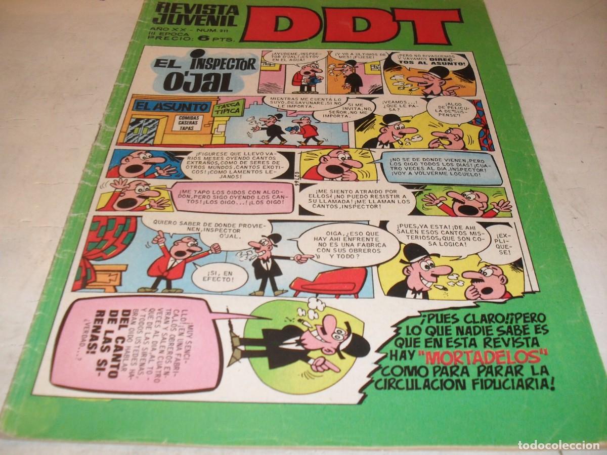 Tebeos: DDT 2&ordf; EPOCA N&ordm; 211,SIN LOS BILLETES DE MORTADELOS,DE 551,BRUGUERA,1967