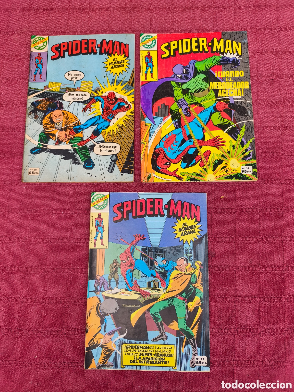 Tebeos: SPIDERMAN BRUGUERA 52-SPIDERMAN BRUGUERA 64-SPIDERMAN BRUGUERA 66 EL HOMBRE ARA&Ntilde;A