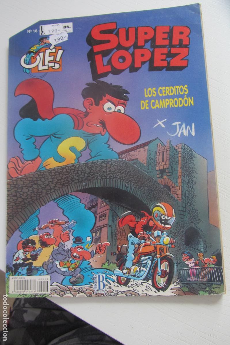 Tebeos: OL&Eacute;! SUPER L&Oacute;PEZ n&ordm; 16 SUPER LOPEZ LOS CERDITOS DE CAMPRODON FORMATO GRANDE EDICIONES B. arx322