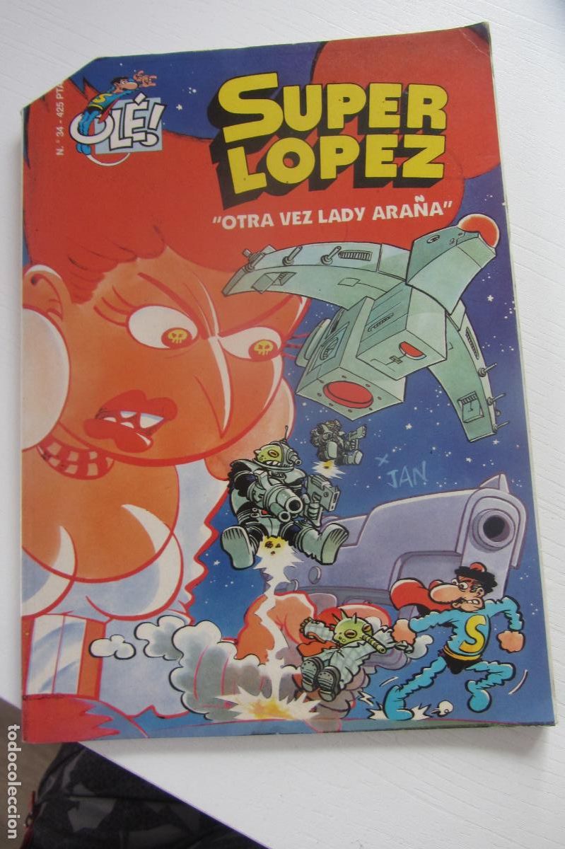 Tebeos: OL&Eacute;! SUPER L&Oacute;PEZ n&ordm; 34: otra vez lady Ara&ntilde;a, 1999 FORMATO GRANDE EDICIONES B. arx322