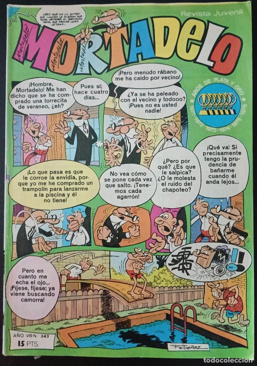 Tebeos: MORTADELO SEMANAL-BRUGUERA- N&ordm; 343 -20-JUNIO-1977-COMANCHE-CORSARIO DE HIERRO-SIR TIM-BUENO-VEA-1801