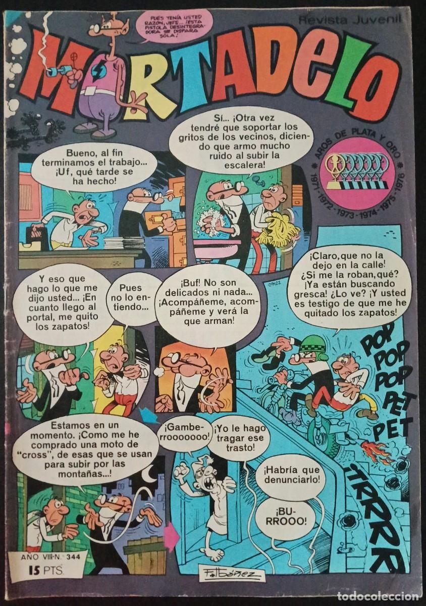 Tebeos: MORTADELO SEMANAL-BRUGUERA-N&ordm; 344 -27-JUNIO-1977-COMANCHE-CORSARIO DE H.-SIR TIM-CASI BUENO-VEA-1802