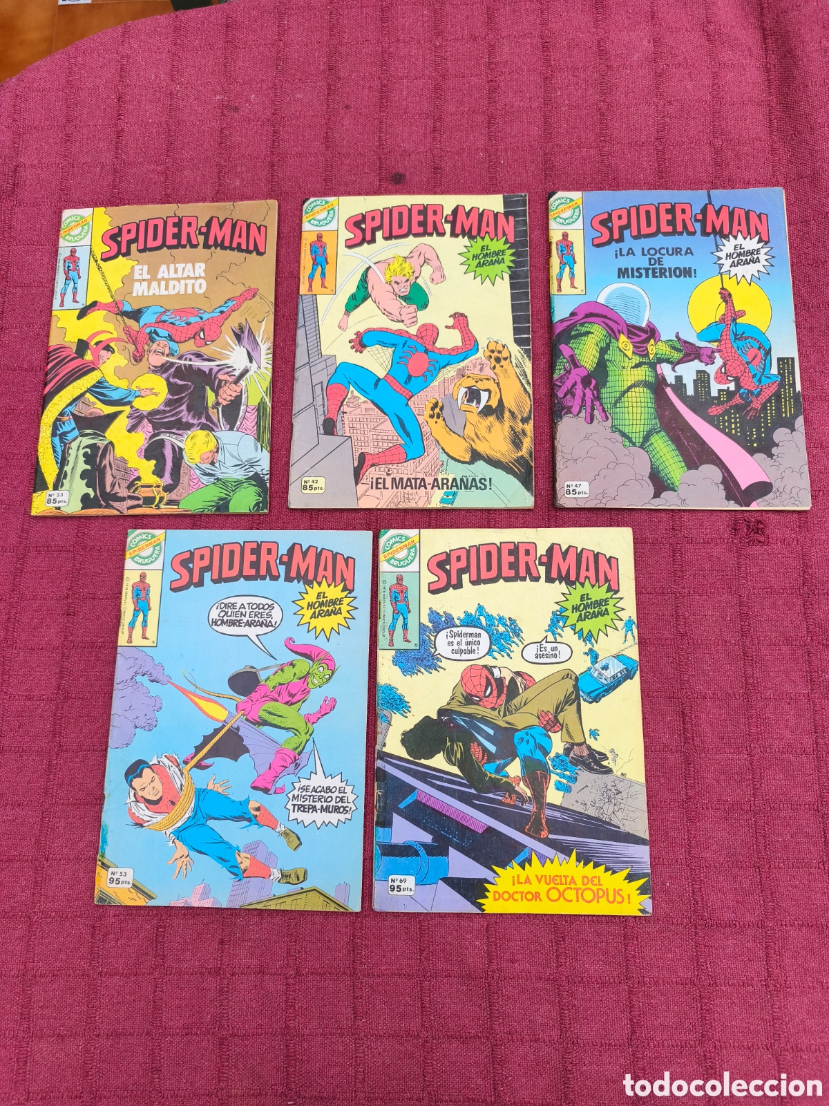 Tebeos: SPIDERMAN BRUGUERA 23, SPIDERMAN BRUGUERA 42, SPIDERMAN BRUGUERA 47, SPIDERMAN 53, SPIDERMAN 69
