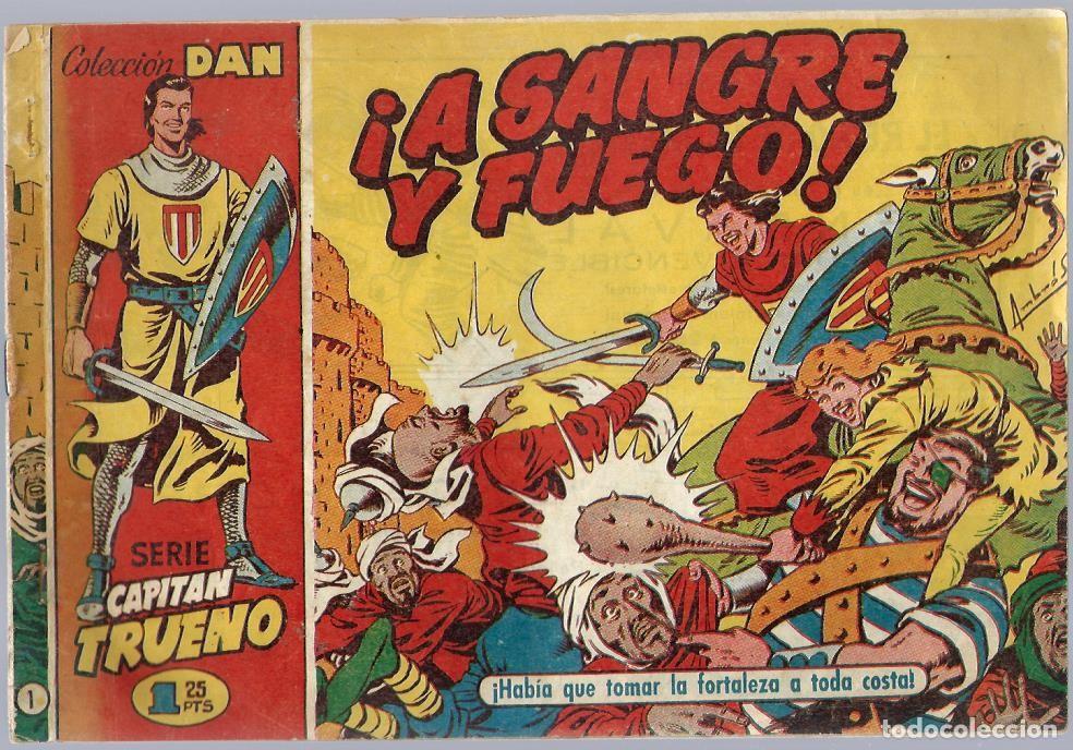 Giornalini: EL CAPITAN TRUENO N&ordm; 1 A SANGRE Y FUEGO - BRUGUERA 1956 - TEBEO ORIGINAL DE 1,25 PTAS EN BUEN ESTADO