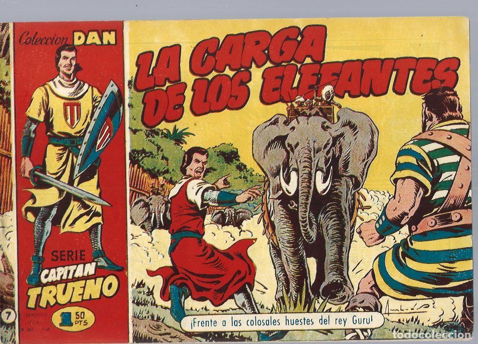 Tebeos: EL CAPITAN TRUENO N&ordm; 7, LA CARGA DE LOS ELEFANTES, BRUGUERA 1956, ORIGINAL DE 1,50 PTAS, BUEN ESTADO