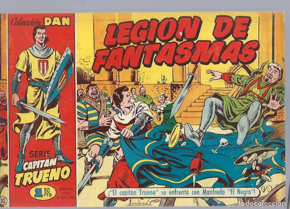 Tebeos: EL CAPITAN TRUENO N&ordm; 10, LEGION DE FANTASMAS, BRUGUERA 1956, ORIGINAL DE 1,50 PTAS, BUEN ESTADO