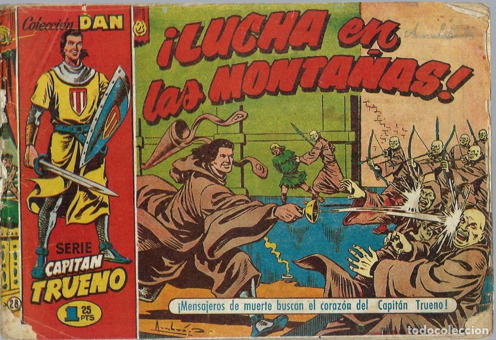Tebeos: EL CAPITAN TRUENO N&ordm; 28, LUCHA EN LAS MONTA&Ntilde;AS, BRUGUERA 1956, ORIGINAL DE 1,25 PTAS, BUEN ESTADO