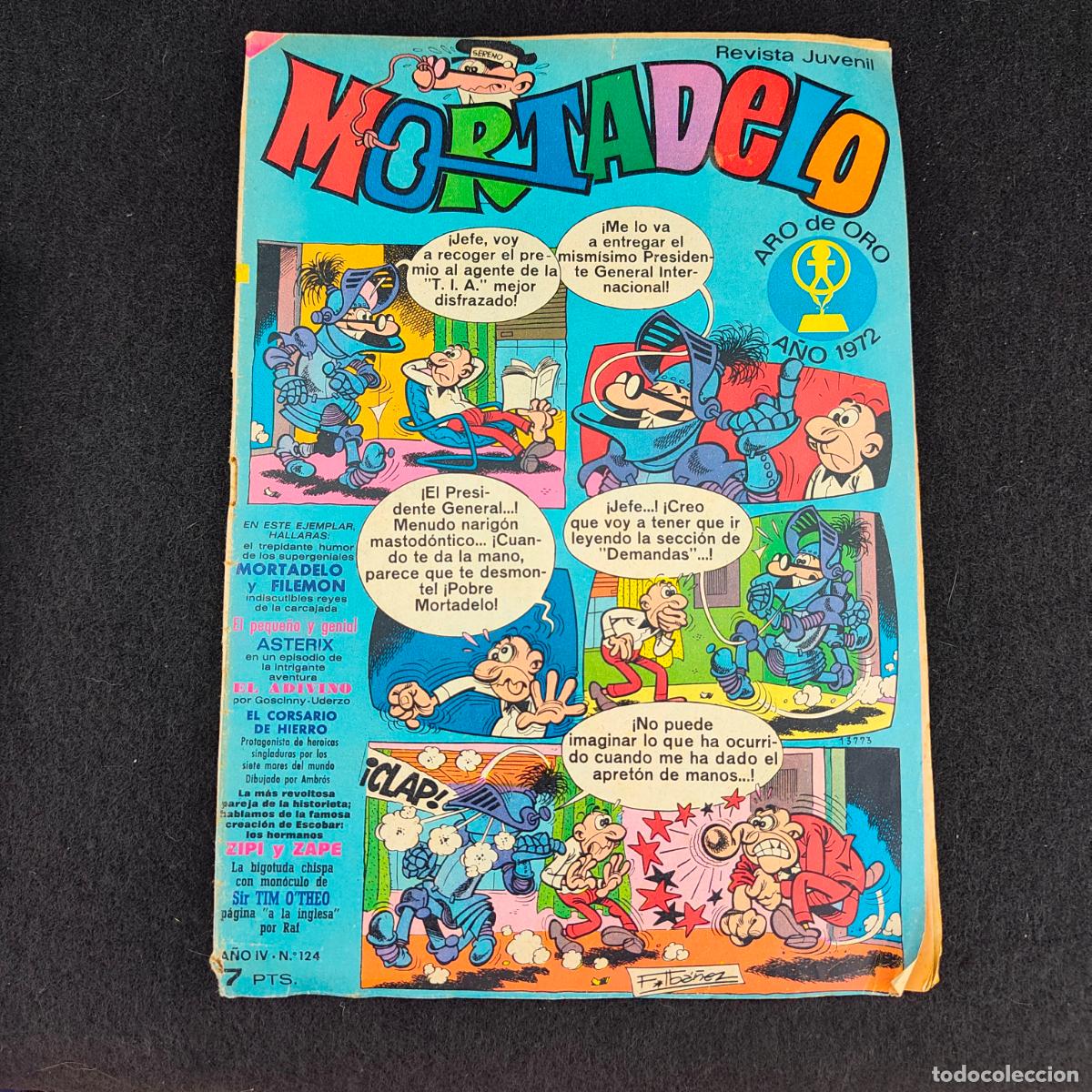 Tebeos: MORTADELO SEMANAL- N&ordm; 124 -AST&Eacute;RIX-BLUEBERRY-CORSARIO DE HIERRO-1973-