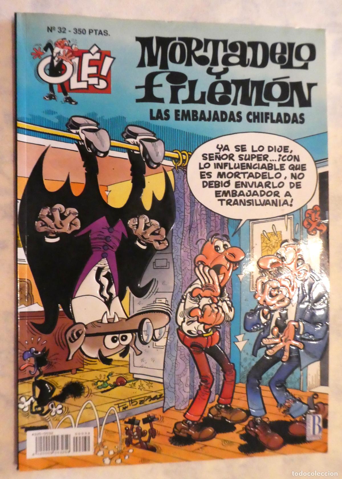Tebeos: MORTADELO Y FILEM&Oacute;N LAS EMBAJADAS CHIFLADAS N&ordm; 32, 1&ordf; edicion 1993