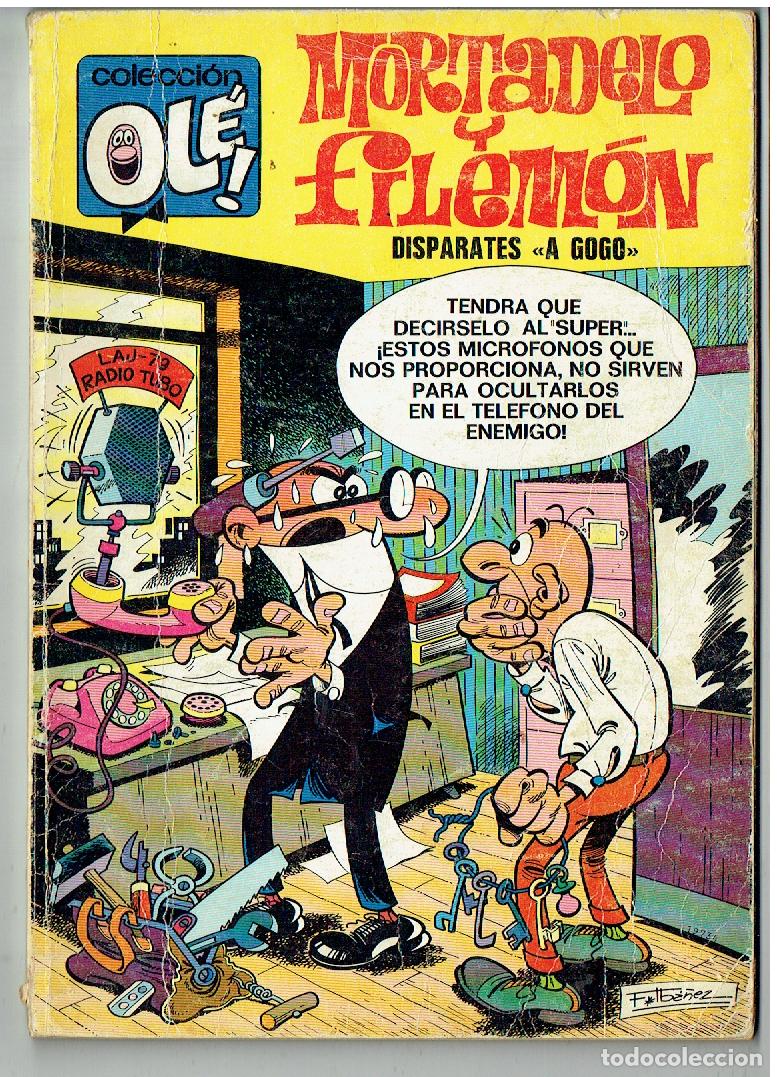 Tebeos: OL&Eacute;. N&ordm; 90 (EN EL LOMO). MORTADELO Y FILEM&Oacute;N DISPARATRS A GOG&Oacute;. BRUGUERA, 2&ordf; EDC 1975. (B/39.3 RUM)