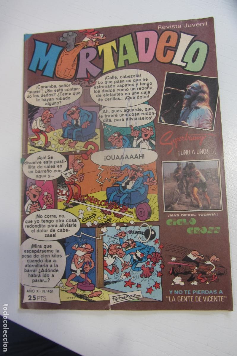 Tebeos: MORTADELO REVISTA SEMANAL N&ordm; 451 BRUGUERA conserva poster supertramp arx208