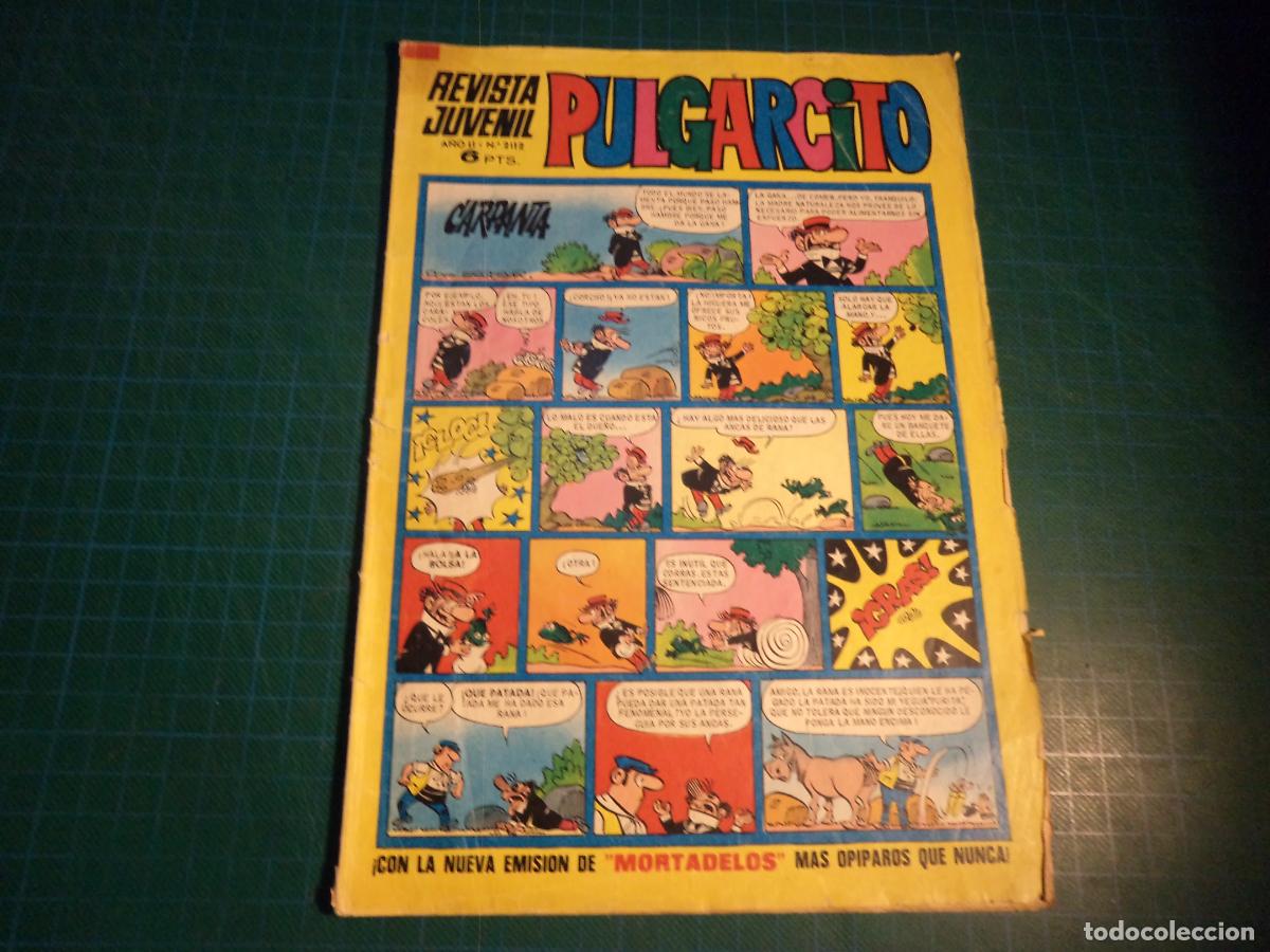 Tebeos: Pulgarcito. N&ordm; 2112. Bruguera. Con se&ntilde;ales de uso. Portada suelta de la grapa.