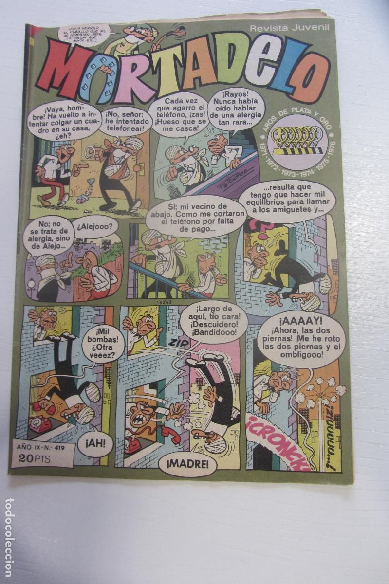 Tebeos: MORTADELO - N&ordm; 419 - REVISTA JUVENIL - BRUGUERA arx39